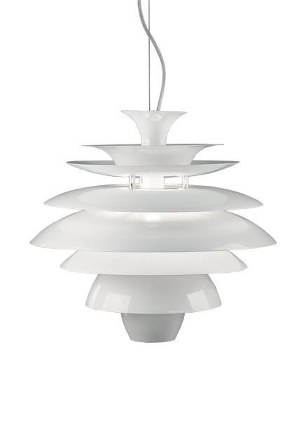 Single Lamp Pendant with Seven Tiered Discs