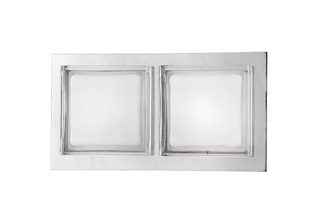 Two Lamp Square Vanity with Glass