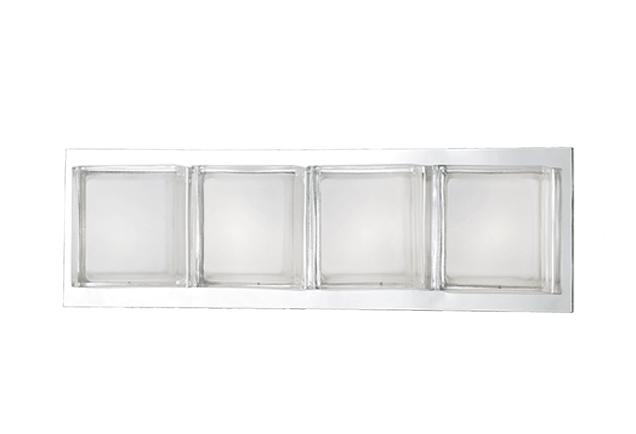 Four Lamp Square Vanity with Glass