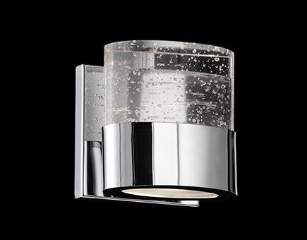 Single Lamp Vanity with Bubbled Crystal