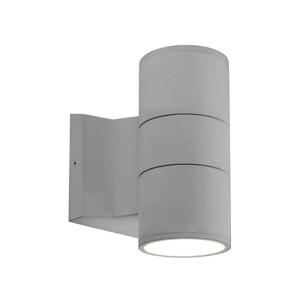 Lund 7-in Gray LED Exterior Wall Sconce