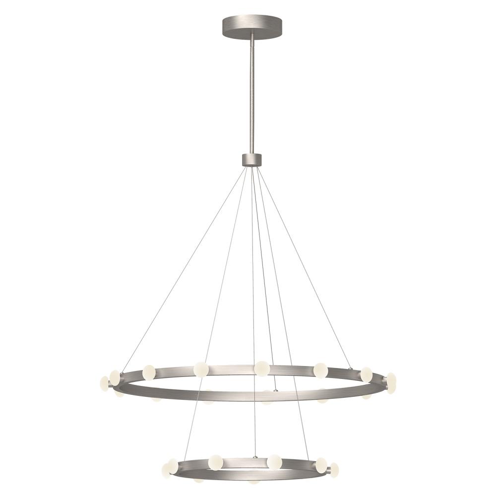 Rezz 36-in Brushed Nickel LED Chandeliers