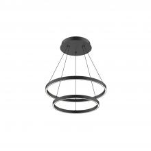 Kuzco Lighting Inc CH87824-BK - Cerchio 2 Layer 24" Chandelier|BK Textured|Up Down|930|TRIAC|120|118W
