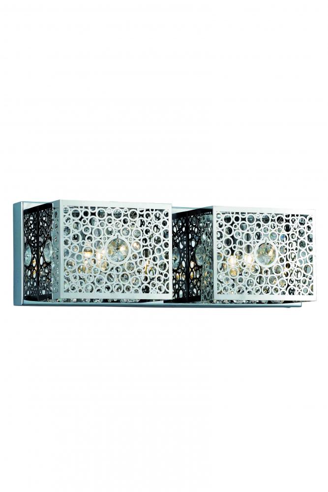 Soho Collection Wall Sconce L16in H5in Ext.4 Lt:2 Chrome Finish (Royal Cut Crystals)