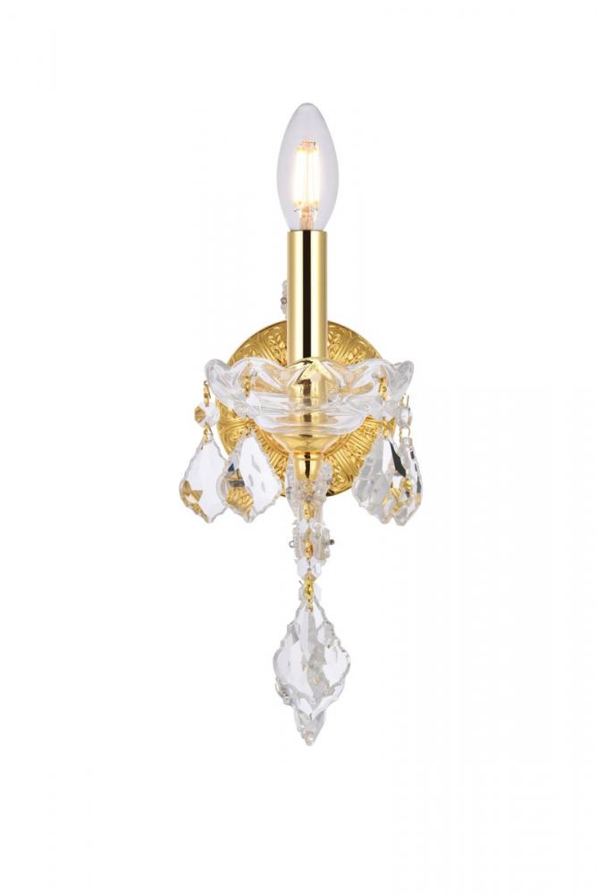 Maria Theresa 1 Light Gold Wall Sconce Clear Royal Cut Crystal