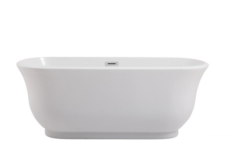 59 Inch Soaking Bathtub in Glossy White