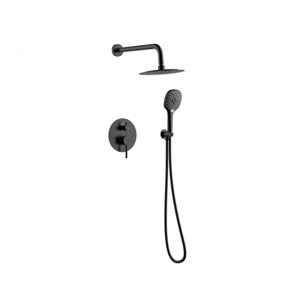 George Complete Shower Faucet System with Rough-in Valve in Matte Black