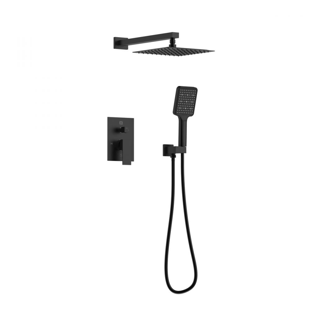 Petar Complete Shower Faucet System with Rough-in Valve in Matte Black