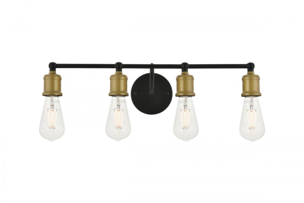 Serif 4 Light Brass and Black Wall Sconce