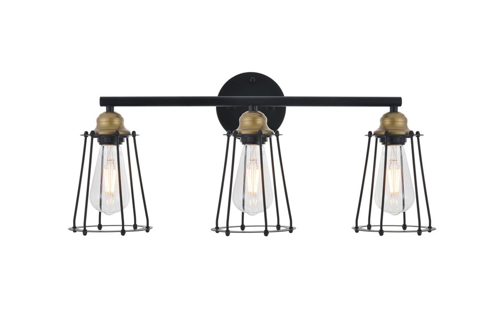 Auspice 3 light brass and black Wall Sconce