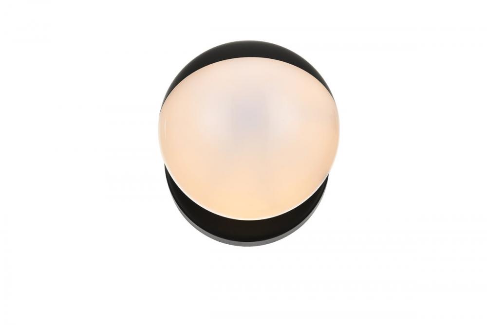 Majesty 1 Light Black and Frosted White Bath Sconce