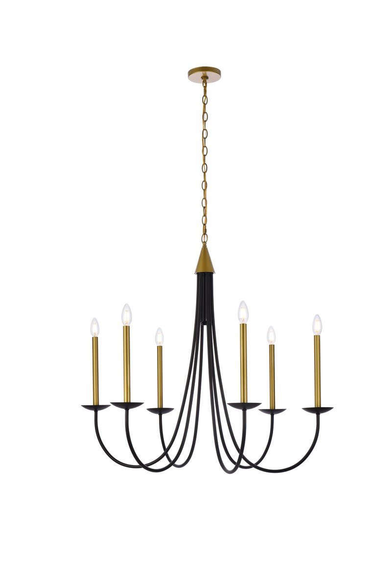 Cohen 36 Inch Pendant in Black and Brass