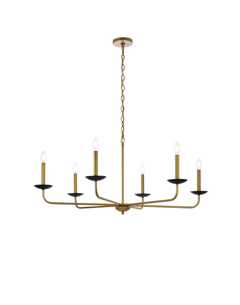 Cohen 42 Inch Pendant in Black and Brass