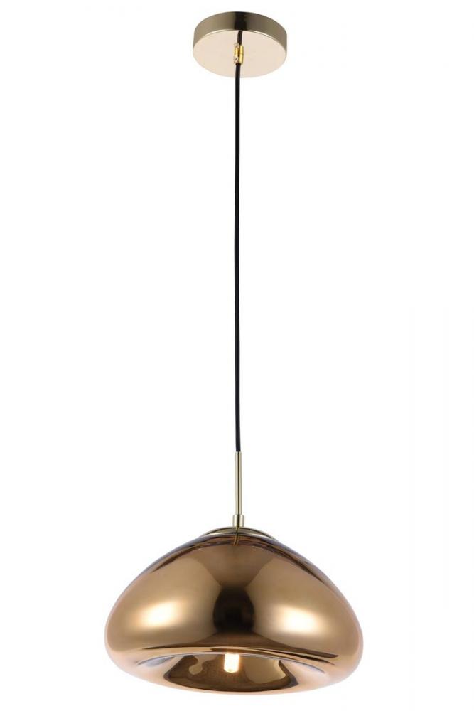 Reflection Collection Pendant D11in H7in Lt:1 Gold Finish
