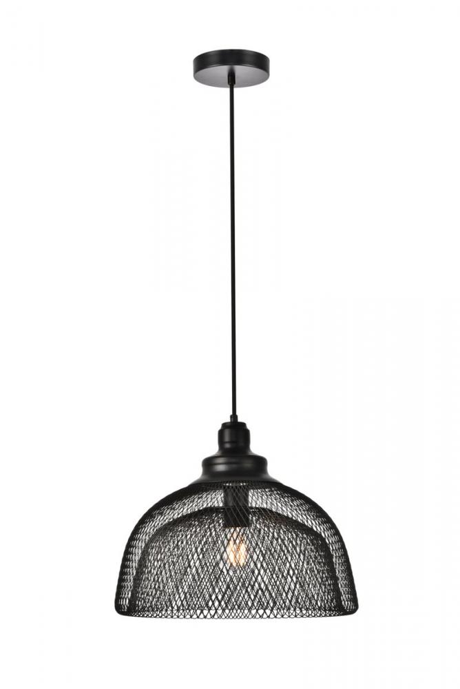 Warren Collection Pendant D13.5in H11in Lt:1 Black Finish