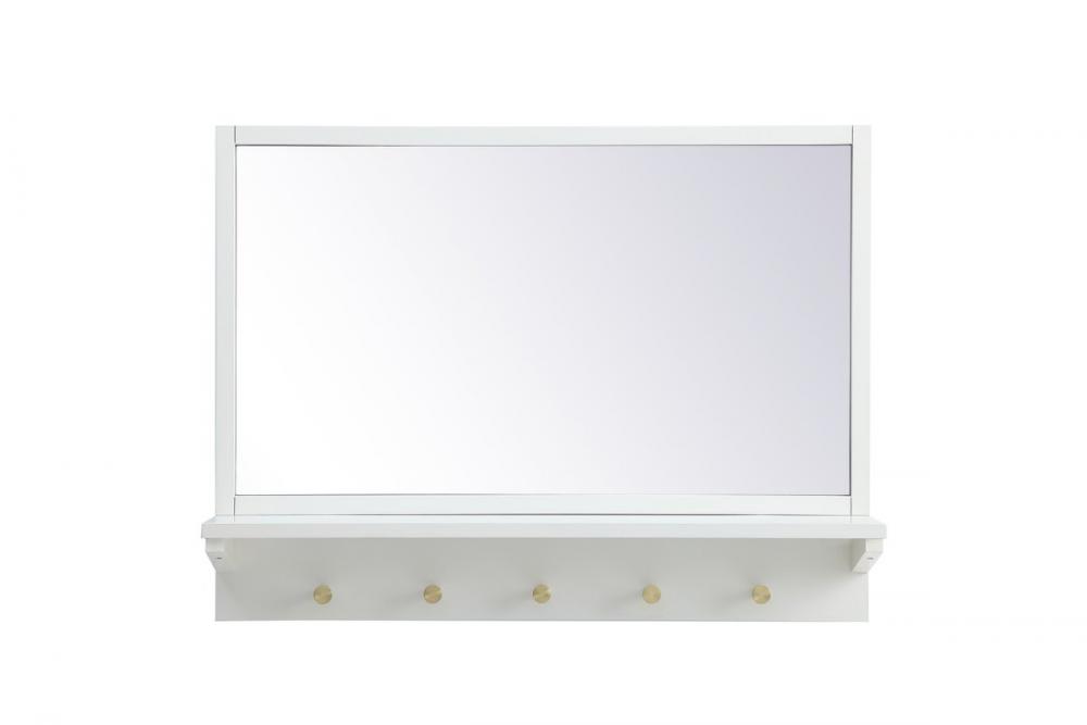 Entryway Mirror with Shelf 28 Inchx21 Inch in White