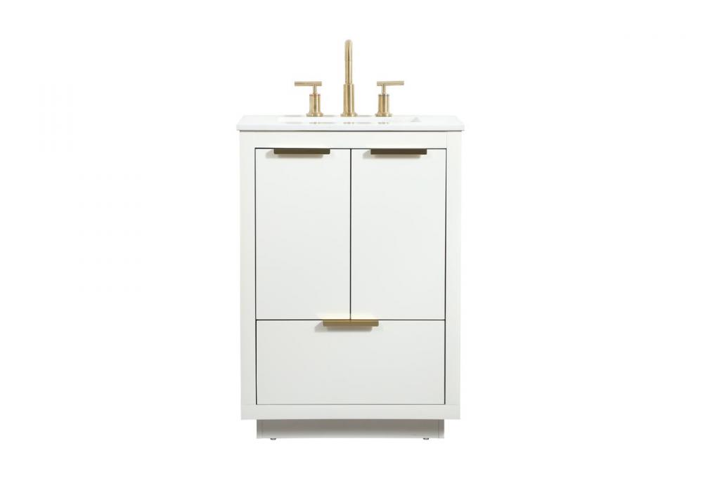 24 Inch Single Bathroom Vanity in White