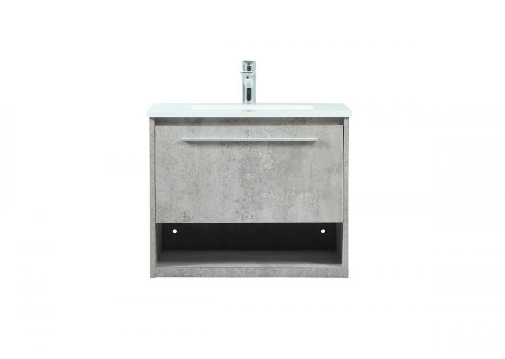 24 Inch Single Bathroom Vanity in Concrete Grey