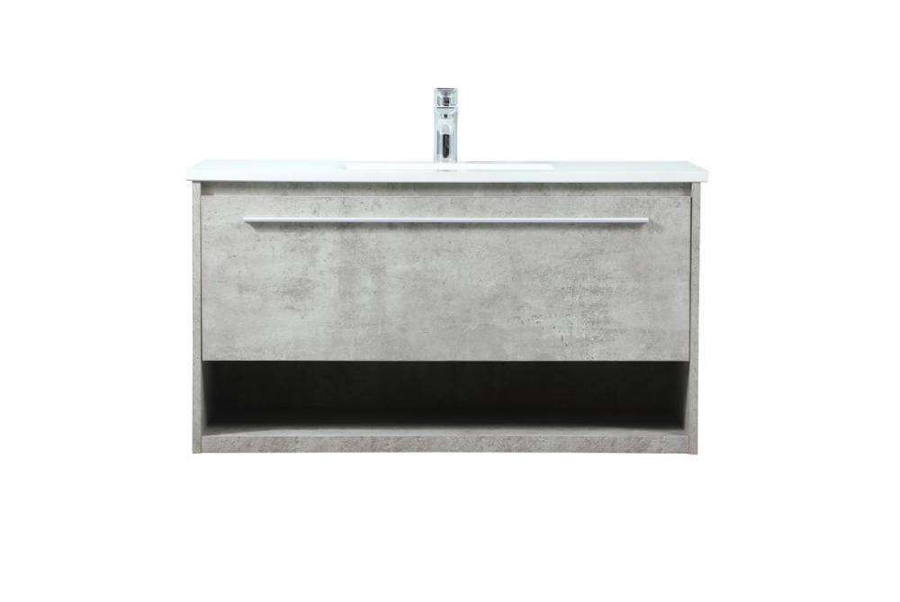 36 Inch Single Bathroom Vanity in Concrete Grey