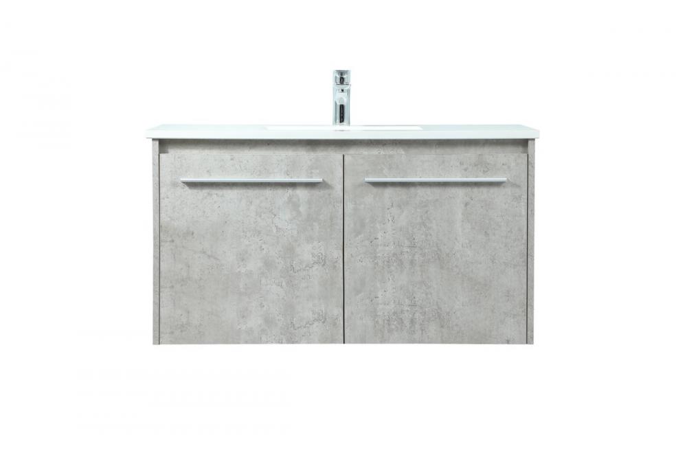 36 Inch Single Bathroom Vanity in Concrete Grey