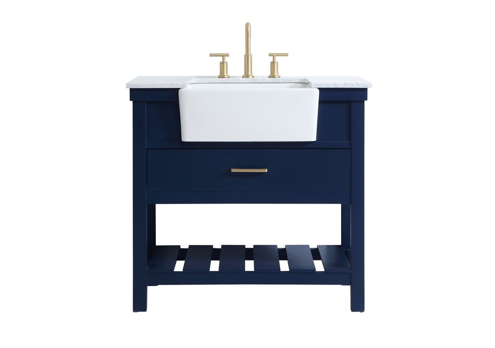 36 Inch Single Bathroom Vanity in Blue