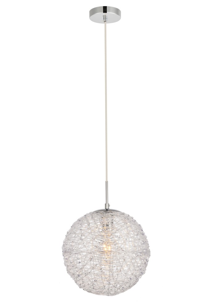 Lilou Collection Pendant D11.4 H12.3 Lt:1 Chrome and Clear Finish