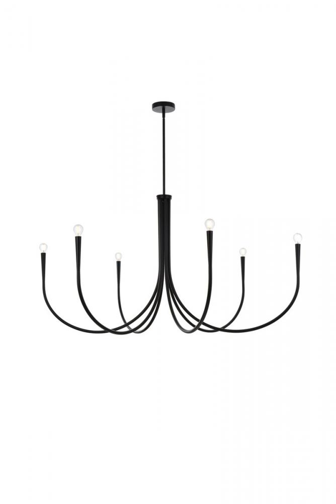 Layne 50 Inch Chandelier in Black