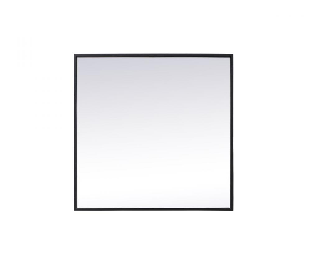 Metal Frame Square Mirror 24 Inch in Black