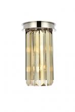Elegant 1238W8PN-GT/RC - Sydney 2 Light Polished Nickel Wall Sconce Golden Teak (Smoky) Royal Cut Crystal