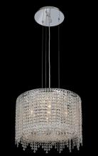 Elegant 1393D18C-CL/RC - 1393 Moda Collection Hanging Fixture D18in H11in Lt:5 Chrome Finish  (Royal Cut Crystals)