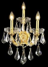 Elegant 2801W3G/RC - Maria Theresa 3 Light Gold Wall Sconce Clear Royal Cut Crystal