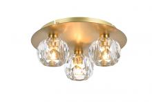 Elegant 3509F12G - Graham 3 Light Ceiling Lamp in Gold