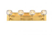 Elegant 3509W25G - Graham 4 Light Wall Sconce in Gold