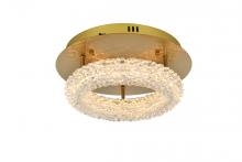 Elegant 3800F14SG - Bowen 14 Inch Adjustable LED Flush Mount in Satin Gold