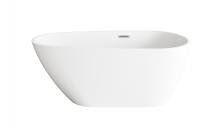 Elegant BT30259GW-BNK - 59 inch Bathtub in Glossy White with Brushed Nickel Trim