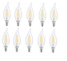 Elegant E12LED116-10PK - LED E12 Candelabra, Flame Tip, 3000k, 300 Degree, Cri80, Es, Ul, 6w, 40w Equivalent, 15000hrs, Lm480