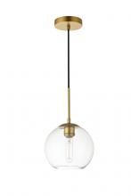 Elegant LD2206BR - Baxter 1 Light Brass Pendant with Clear Glass