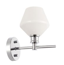 Elegant LD2309C - Gene 1 Light Chrome and Frosted White Glass Wall Sconce
