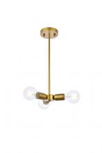 Elegant LD2337BR - Reyes 3 Lights Brass Pendant