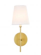 Elegant LD6004W6BR - Mel 1 Light Brass and White Shade Wall Sconce