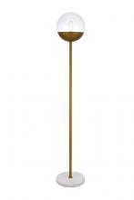 Elegant LD6151BR - Eclipse 1 Light Brass Floor Lamp with Clear Glass