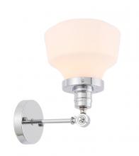 Elegant LD6238C - Lyle 1 Light Chrome and Frosted White Glass Wall Sconce