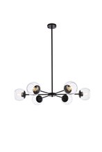 Elegant LD642D36BK - Briggs 36 inch Pendant in Black with Clear shade