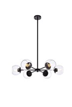 Elegant LD644D30BK - Briggs 30 inch Pendant in Black with Clear shade