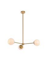 Elegant LD647D32BR - Briggs 32 inch Pendant in Brass with White shade
