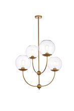 Elegant LD652D30BR - Lennon 31.5 Inch Pendant in Brass With Clear Shade