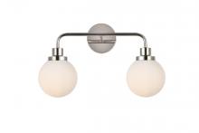 Elegant LD7032W19PN - Hanson 2 Lights Bath Sconce in Polished Nickel with Frosted Shade