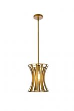 Elegant LD7076D10BR - Lily 1 Light Pendant in Brass
