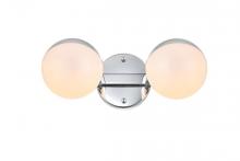 Elegant LD7305W13CH - Majesty 2 Light Chrome and Frosted White Bath Sconce