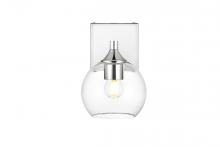 Elegant LD7308W6CH - Foster 1 Light Chrome and Clear Bath Sconce